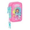 Safta Gabby's Dollhouse Confetti Plumier de 3 Pisos - 37 Piezas - 1.3L - Goma - Lapiz - Boligrafos - Sacapuntas - Reglas - 16 Colores - 14 Rotuladores - 125x55x195mm - Color Rosa