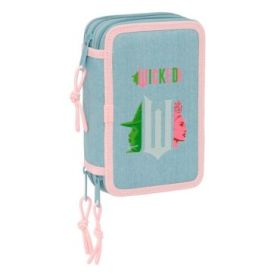 Safta Wicked Plumier de 3 Pisos - 37 Piezas - 1.3L - Goma - Lapiz - Boligrafos - Sacapuntas - Reglas - 16 Colores - 14 Rotuladores - 125x55x195mm - Color Turquesa