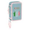 Safta Wicked Plumier de 3 Pisos - 37 Piezas - 1.3L - Goma - Lapiz - Boligrafos - Sacapuntas - Reglas - 16 Colores - 14 Rotuladores - 125x55x195mm - Color Turquesa
