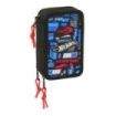Safta Hot Wheels Plumier de 3 Pisos - 37 Piezas - 1.3L - Goma - Lapiz - Boligrafos - Sacapuntas - Reglas - 16 Colores - 14 Rotuladores - 125x55x195mm - Color Azul