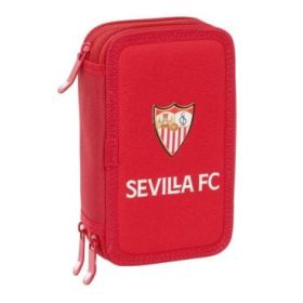 Safta Sevilla FC Plumier de 3 Pisos - 37 Piezas - 1.3L - Goma - Lapiz - Boligrafos - Sacapuntas - Reglas - 16 Colores - 14 Rotuladores - 125x55x195mm - Color Rojo