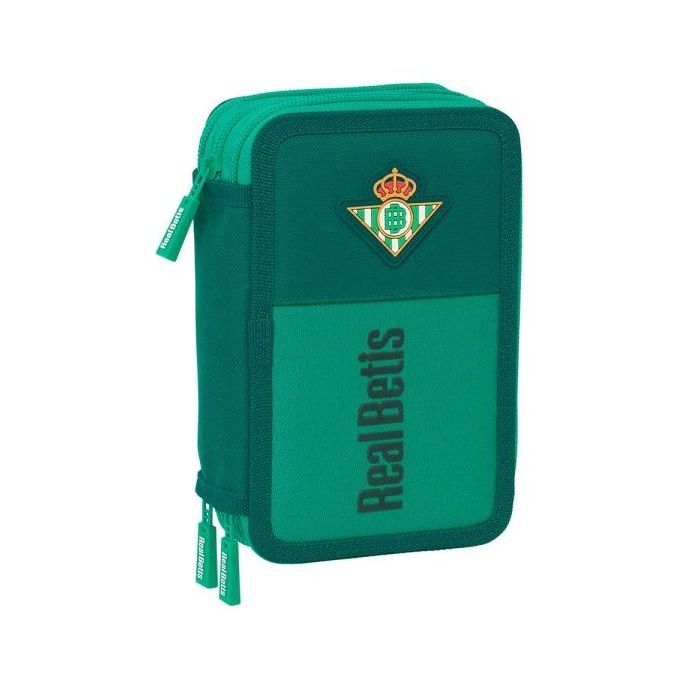 Safta Real Betis Balompie Plumier de 3 Pisos - 37 Piezas - 1.3L - Goma - Lapiz - Boligrafos - Sacapuntas - Reglas - 16 Colores - 14 Rotuladores - 125x55x195mm - Color Verde
