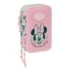 Safta Minnie Mouse Minty Plumier de 3 Pisos - 37 Piezas - 1.3L - Goma - Lapiz - Boligrafos - Sacapuntas - Reglas - 16 Colores - 14 Rotuladores - 125x55x195mm - Color Rosa Pastel