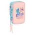 Safta Stitch Ohana Plumier de 3 Pisos - 37 Piezas - 1.3L - Goma - Lapiz - Boligrafos - Sacapuntas - Reglas - 16 Colores - 14 Rotuladores - 125x55x195mm - Color Rosa Pastel