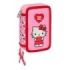 Safta Hello Kitty Plumier de 3 Pisos - 37 Piezas - 1.3L - Goma - Lapiz - Boligrafos - Sacapuntas - Reglas - 16 Colores - 14 Rotuladores - Material Duradero y Compacto - 125x55x195mm - Color Rosa