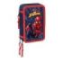 Safta Spider-Man Plumier de 3 Pisos - 37 Piezas - 1.3L - Goma - Lapiz - Boligrafos - Sacapuntas - Reglas - 16 Colores - 14 Rotuladores - 125x55x195mm - Color Azul Marino