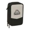 Safta Kappa Grey Plumier de 3 Pisos - 37 Piezas - 1.3L - Goma - Lapiz - Boligrafos - Sacapuntas - Reglas - 16 Colores - 14 Rotuladores - 125x55x195mm - Color Negro y Gris
