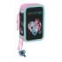 Safta Monster High Plumier de 3 Pisos - 37 Piezas - 1.3L - Goma - Lapiz - Boligrafos - Sacapuntas - Reglas - 16 Colores - 14 Rotuladores - 125x55x195mm - Color Negro