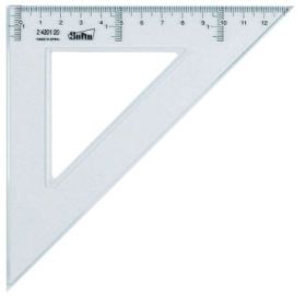 Safta Cristal Escuadra de 20cm - Plastico Transparente - Graduacion Impresa - Biselada - Color Transparente