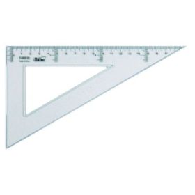 Safta Cristal Cartabon de 20cm - Plastico Transparente - Graduacion Impresa - Biselado - Color Transparente