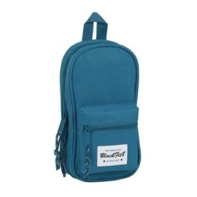 Safta Blackfit8 Egeo Plumier Mochila - 33 Piezas - Goma - Lapiz - Tijeras - Sacapuntas - Boligrafos - Fluorescentes - Regla - 12 Rotuladores - 12 Colores - 120x50x230mm - Color Azul