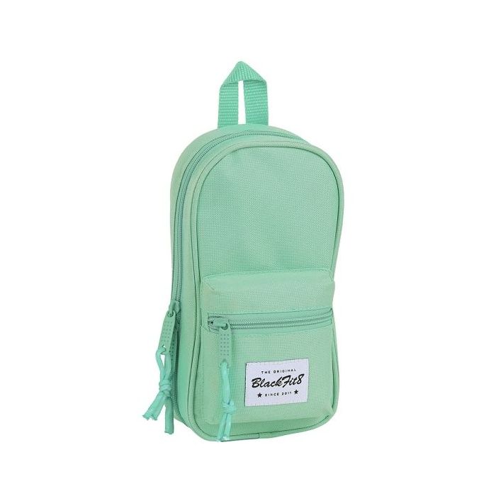 Safta Blackfit8 Plumier Mochila - 33 Piezas - Goma - Lapiz - Tijeras - Sacapuntas - Boligrafos - Fluorescentes - Regla - 12 Rotuladores - 12 Colores - 120x50x230mm - Color Turquesa