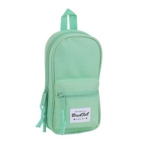 Safta Blackfit8 Plumier Mochila Vacio - 4 Compartimentos Internos - Cremallera Doble - Bolsillo Frontal - Asa Superior - 1.4L - 120x50x230mm - Color Turquesa