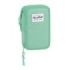Safta Blackfit8 Plumier de 2 Pisos - 28 Piezas - 1L - Goma - Lapiz - Boligrafo - Sacapuntas - 10 Colores - 14 Rotuladores - 125x40x195mm - Color Turquesa