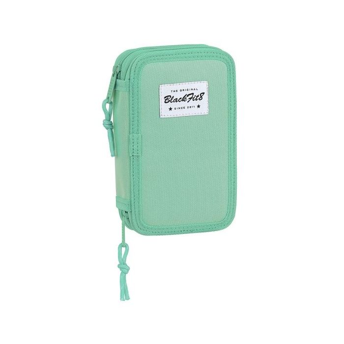 Safta Blackfit8 Plumier de 2 Pisos - 28 Piezas - 1L - Goma - Lapiz - Boligrafo - Sacapuntas - 10 Colores - 14 Rotuladores - 125x40x195mm - Color Turquesa
