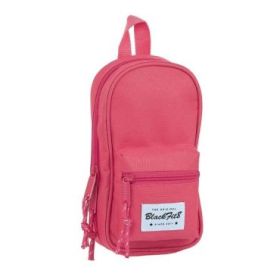 Safta Blackfit8 Fresa Plumier Mochila Vacio - 4 Compartimentos Internos - Cremallera Doble - Bolsillo Frontal - Asa Superior - 1.4L - 120x50x230mm - Color Rosa