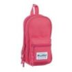 Safta Blackfit8 Fresa Plumier Mochila Vacio - 4 Compartimentos Internos - Cremallera Doble - Bolsillo Frontal - Asa Superior - 1.4L - 120x50x230mm - Color Rosa