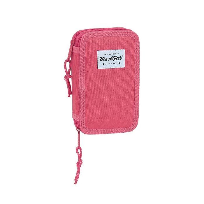 Safta Blackfit8 Fresa Plumier de 2 Pisos - 28 Piezas - 1L - Goma - Lapiz - Boligrafo - Sacapuntas - 10 Colores - 14 Rotuladores - 125x40x195mm - Color Rosa