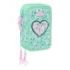 Safta Cuore Plumier de 3 Pisos - 37 Piezas - 1.3L - Goma - Lapiz - Boligrafos - Sacapuntas - Reglas - 16 Colores - 14 Rotuladores - 125x55x195mm - Color Turquesa