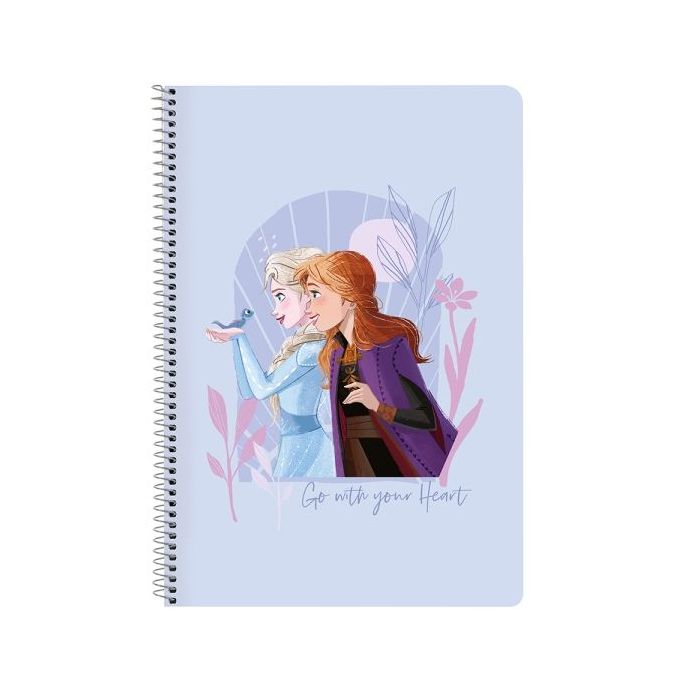 Safta Frozen Believe Cuaderno Espiral - Formato Folio - Tapas Glasofonadas - Espiral Metalico - 80 Hojas Cuadriculas de 80g/m2 - Cierre con Gomas - Incluye Solapas - 215x310mm - Color Morado