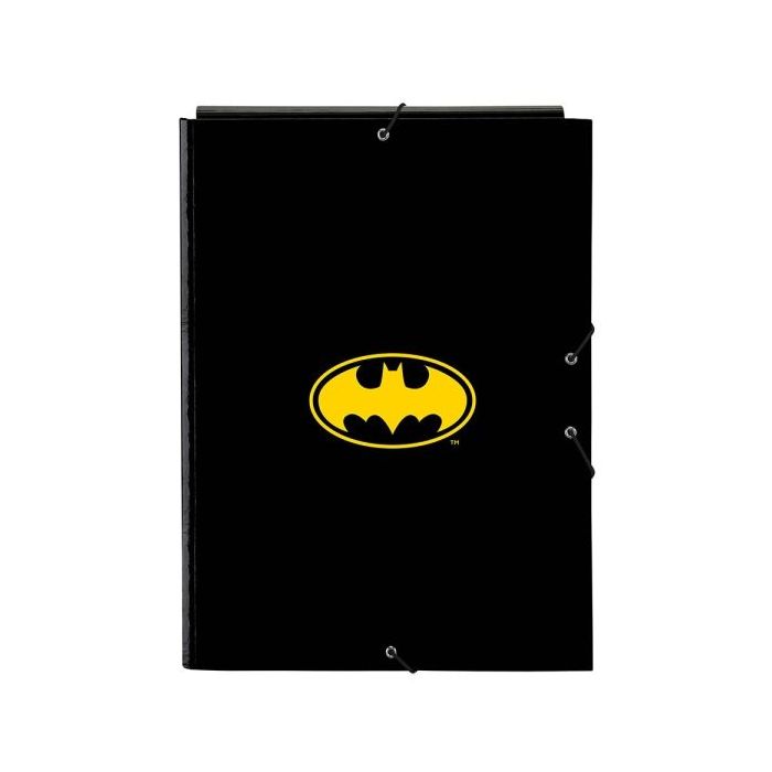 Safta Batman Game Over Carpeta con 3 Solapas - Tapas Duras Forradas - Formato Folio - Cierre con Gomas - 260x25x335mm - Color Negro