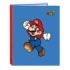 Safta Super Mario World Carpeta con 4 Anillas 25mm - Tapas Duras Forradas - Formato Folio - 265x40x330mm - Color Azul Oscuro
