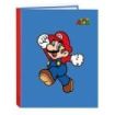 Safta Super Mario World Carpeta con 4 Anillas 25mm - Tapas Duras Forradas - Formato Folio - 265x40x330mm - Color Azul Oscuro