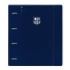 Safta F.C.Barcelona Carpeta con 4 Anillas 35mm - Tapas de PP Foam - Cierre Elastico - Recambio 100 Hojas - Ranura para Boligrafo - Solapa Interior - 270x40x320mm - Color Azul Marino