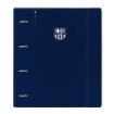 Safta F.C.Barcelona Carpeta con 4 Anillas 35mm - Tapas de PP Foam - Cierre Elastico - Recambio 100 Hojas - Ranura para Boligrafo - Solapa Interior - 270x40x320mm - Color Azul Marino