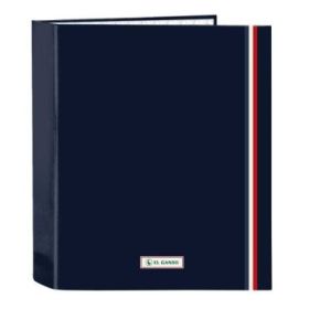 Safta el Ganso Eclipse Carpeta con 4 Anillas 40mm - Tapas Duras Forradas - Formato Folio - 270x60x330mm - Color Azul Marino