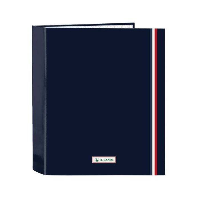 Safta el Ganso Eclipse Carpeta con 4 Anillas 40mm - Tapas Duras Forradas - Formato Folio - 270x60x330mm - Color Azul Marino