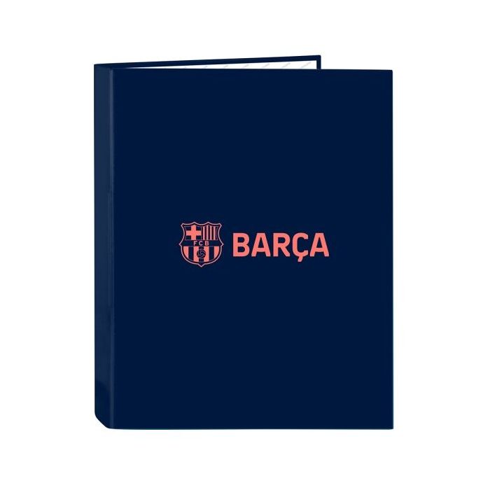 Safta F.C.Barcelona 2ª Equipacion Carpeta con 4 Anillas 25mm - Tapas Duras Forradas - Formato Folio - Resistente - 265x40x330mm - Color Azul Marino
