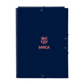 Safta F.C.Barcelona 2ª Equipacion Carpeta con 3 Solapas - Tapas Duras Forradas - Formato Folio - Cierre con Gomas - Resistente y Duradera - 260x25x335mm - Color Azul Marino