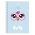 Safta Furby Libreta Espiral - Formato Cuarto - 80 Hojas Cuadriculas de 80g/m2 - Tapas Duras Glasofonadas - Espiral Metalico 42 Agujeros - 155x10x220mm - Color Azul Claro