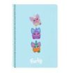 Safta Furby Cuaderno Espiral - Formato Folio - 80 Hojas Cuadriculas de 80g/m2 - Tapas Duras Glasofonadas - Espiral de 62 Agujeros - 215x10x310mm - Color Azul Claro