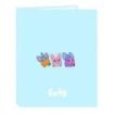 Safta Furby Carpeta con 4 Anillas 25mm - Tapas Duras Forradas - Formato Folio - Resistente - 265x40x330mm - Color Azul Claro
