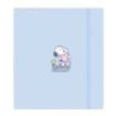 Safta Snoopy Love Carpeta con 4 Anillas 35mm - Tapas de PP Foam - Recambio 100 Hojas - Cuadriculas 5x5mm - Cierre Elastico - Ranura para Boligrafo - 270x40x320mm - Color Azul Claro