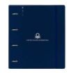 Safta Benetton Damero Carpeta con 4 Anillas 35mm - Tapas de PP Foam - Recambio 100 Hojas - Cuadriculas 5x5mm - 90g/m2 - Separadores - Solapa Interior - 270x40x320mm - Color Azul Marino