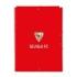 Safta Sevilla FC Carpeta con 3 Solapas - Tapas Duras Forradas - Formato Folio - Cierre con Gomas - 260x25x335mm - Color Rojo