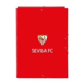 Safta Sevilla FC Carpeta con 3 Solapas - Tapas Duras Forradas - Formato Folio - Cierre con Gomas - 260x25x335mm - Color Rojo