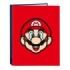 Safta Super Mario Mamma Mia Carpeta con 4 Anillas 25mm - Tapas Duras Forradas - Formato Folio - 265x40x330mm - Color Rojo