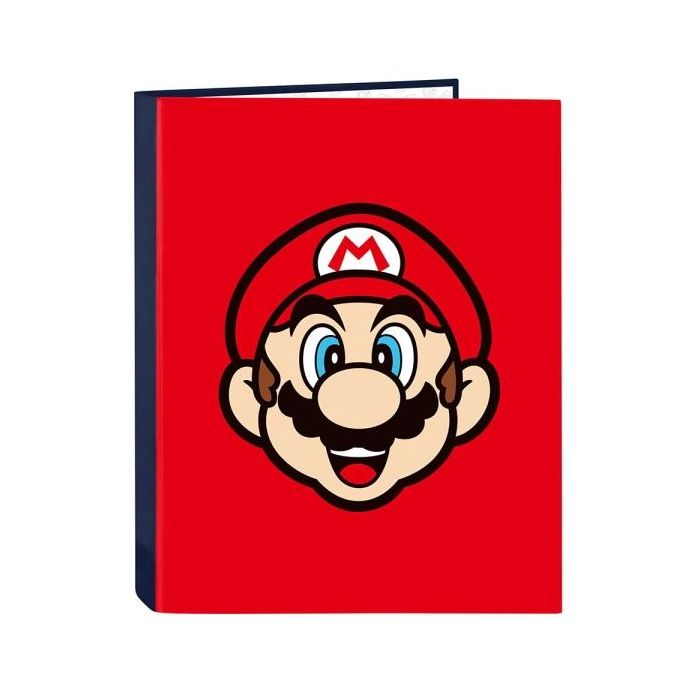 Safta Super Mario Mamma Mia Carpeta con 4 Anillas 25mm - Tapas Duras Forradas - Formato Folio - 265x40x330mm - Color Rojo