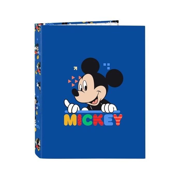 Safta Mickey Mouse Today Carpeta con 4 Anillas 25mm - Tapas Duras Forradas - Formato Folio - 265x40x330mm - Color Azul