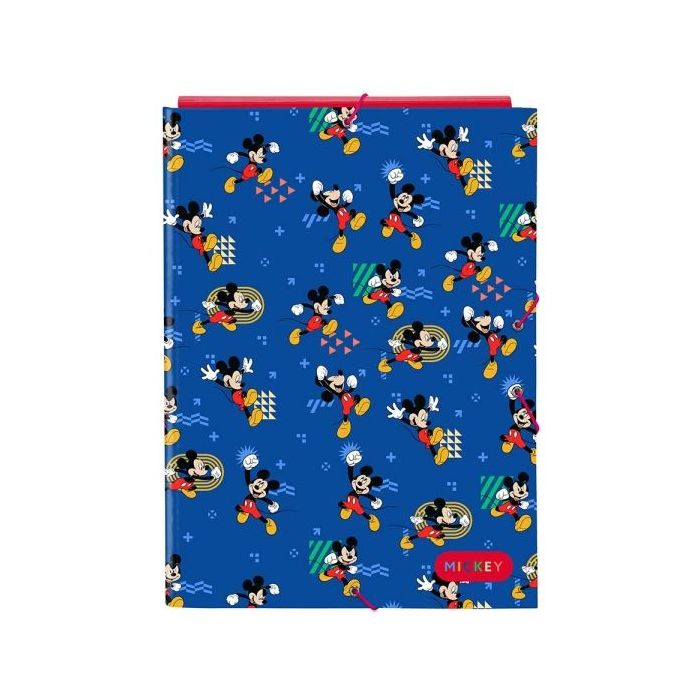 Safta Mickey Mouse Today Carpeta con 3 Solapas - Tapas Duras Forradas - Cierre con Gomas - 260x25x335mm - Color Azul