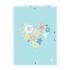 Safta Moos Fiori Carpeta con 3 Solapas - Tapas Duras Forradas - Formato Folio - Cierre con Gomas - 260x25x335mm - Color Azul Claro
