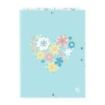 Safta Moos Fiori Carpeta con 3 Solapas - Tapas Duras Forradas - Formato Folio - Cierre con Gomas - 260x25x335mm - Color Azul Claro