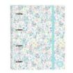 Safta Moos Fiori Carpeta con 4 Anillas 35mm - Tapas Duras Forradas - Recambio 100 Hojas - Cuadriculas 5x5mm - Cierre Elastico - 270x35x320mm - Color Blanco