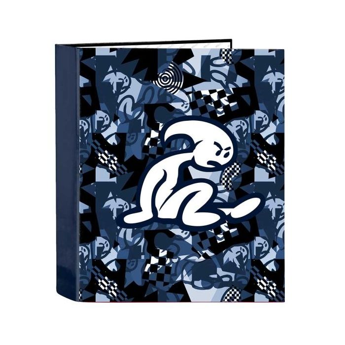 Safta el Niño Navy Carpeta con 4 Anillas 40mm - Tapas Duras Forradas - Resistente - 270x60x330mm - Color Azul Marino
