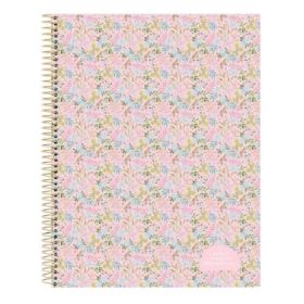 Safta VMB Bloc de Notas A4 - Tapas Duras - 120 Hojas Cuadriculas - Espiral Metalico - Separadores de Colores - Gramaje 80g/m2 - 210x10x297mm - Color Rosa