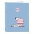 Safta Snoopy Carpeta con 4 Anillas 25mm - Tapas Duras Forradas - Formato Folio - Resistente y Protectora - 265x40x330mm - Color Azul